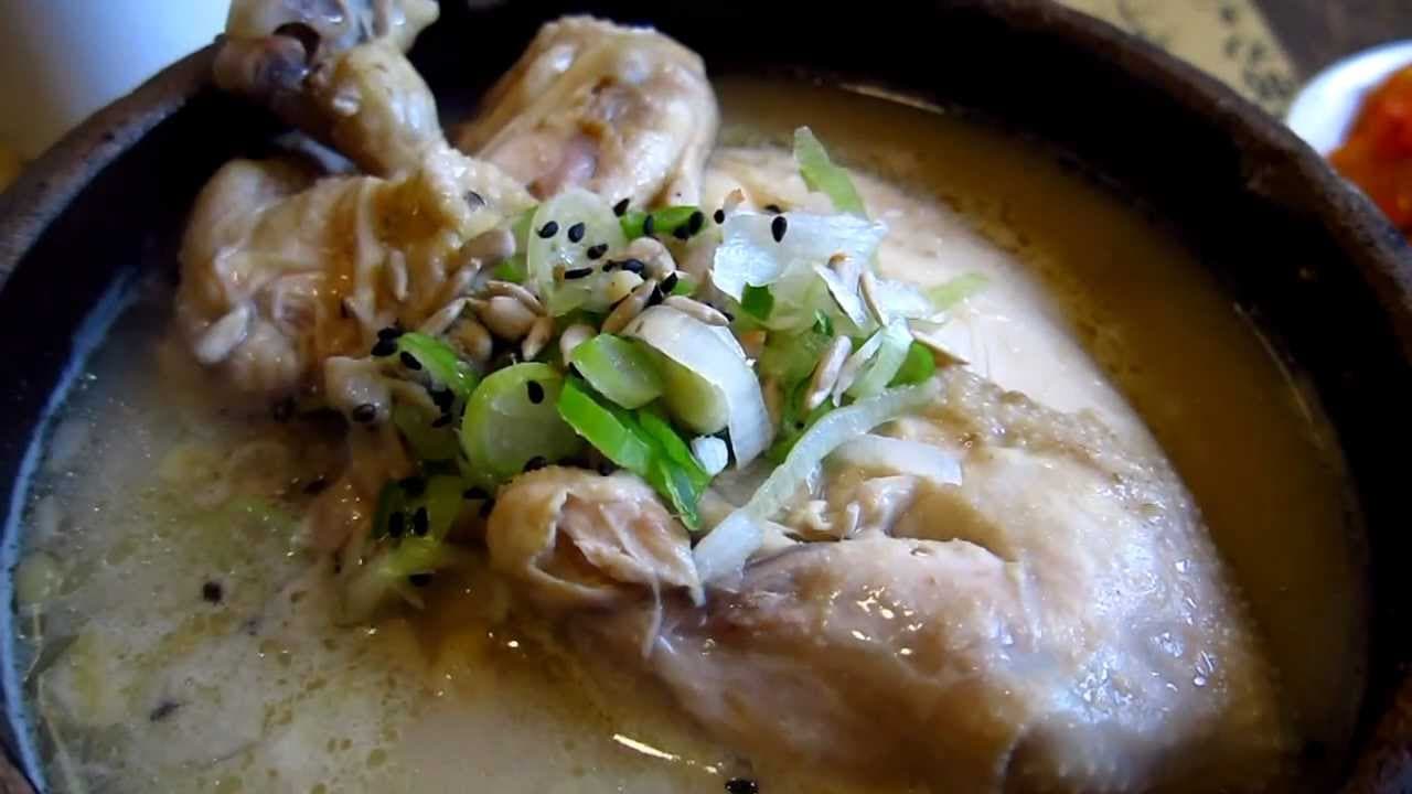 Samgyetang (Chicken Ginseng Soup) at Tosokchon Restaurant in Seoul, South Korea